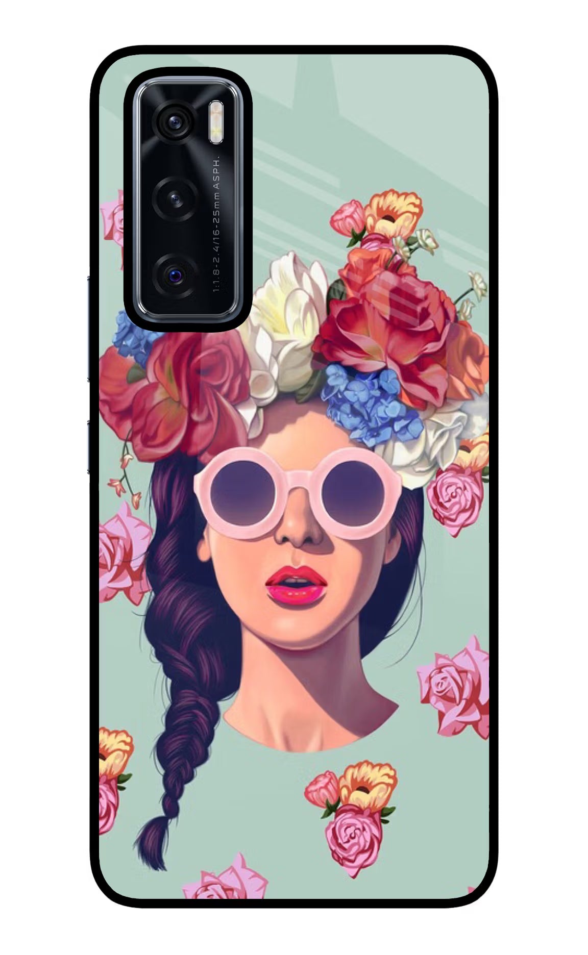 Pretty Girl Vivo V20 SE Glass Case Back Cover by Casekaro