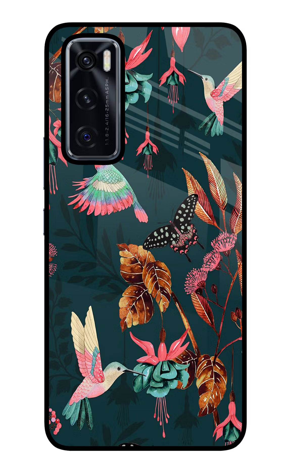 Birds Vivo V20 SE Glass Case Back Cover by Casekaro