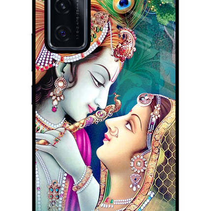 Lord Radha Krishna Vivo V20 SE Glass Case Back Cover by Casekaro