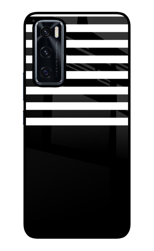 Black and White Print Vivo V20 SE Glass Case