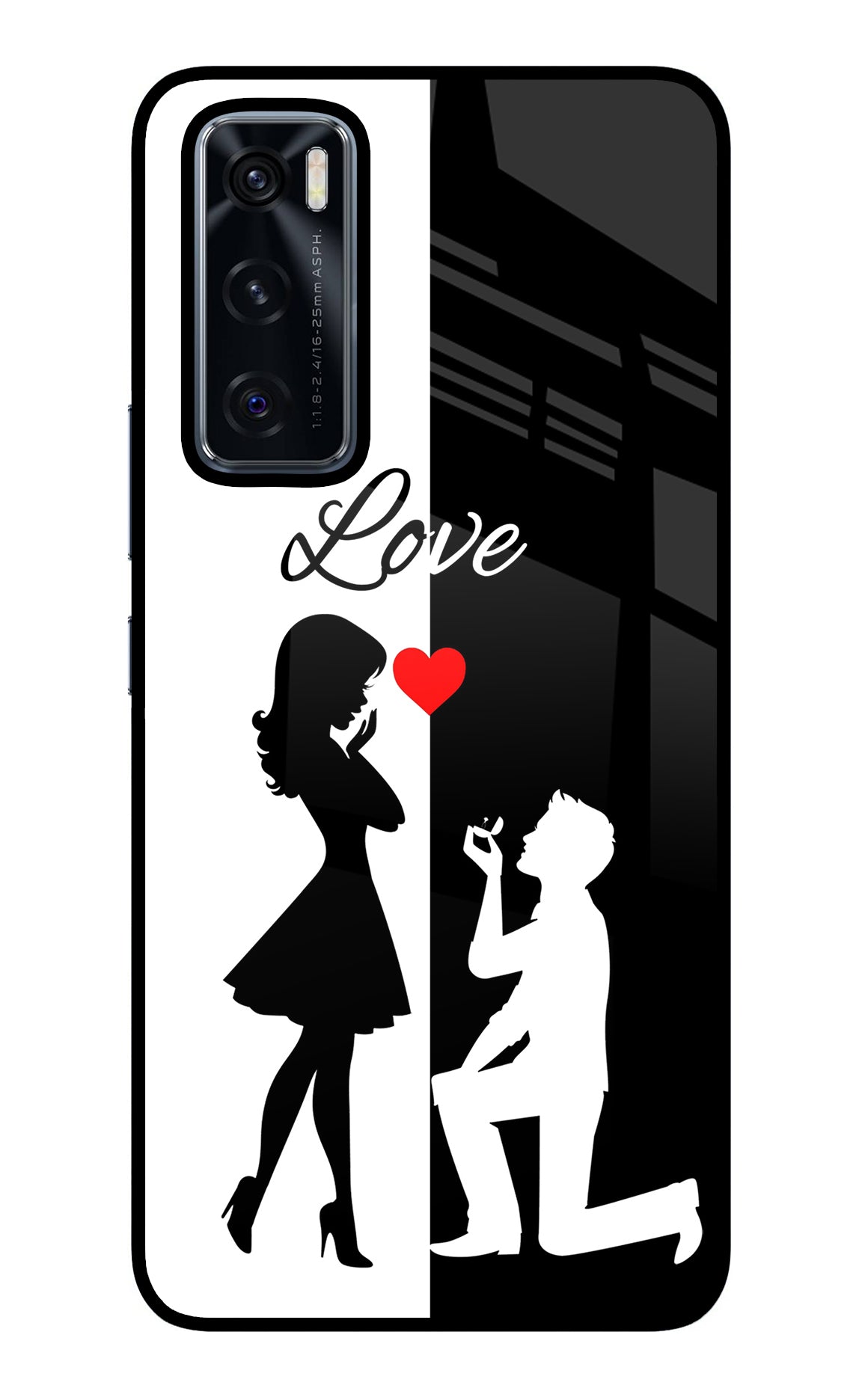 Love Propose Black And White Vivo V20 SE Back Cover