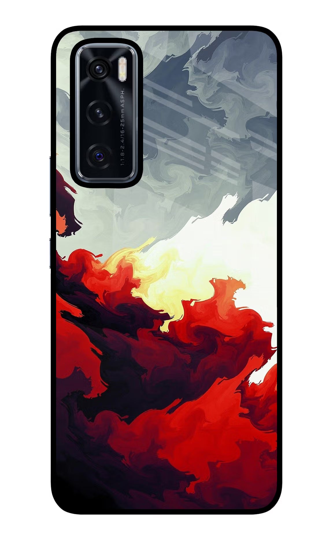 Fire Cloud Vivo V20 SE Glass Case Back Cover by Casekaro