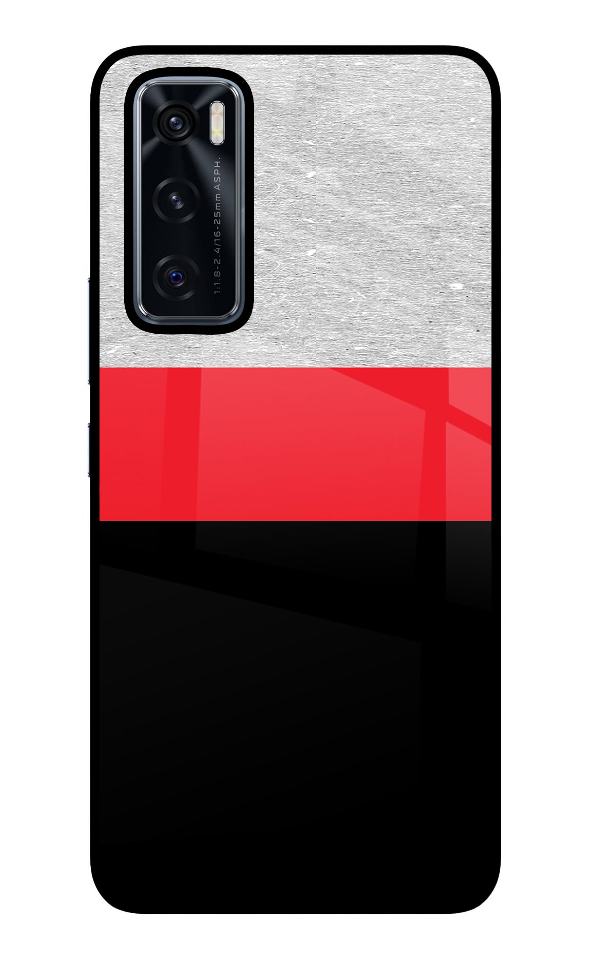 Tri Color Pattern Vivo V20 SE Glass Case