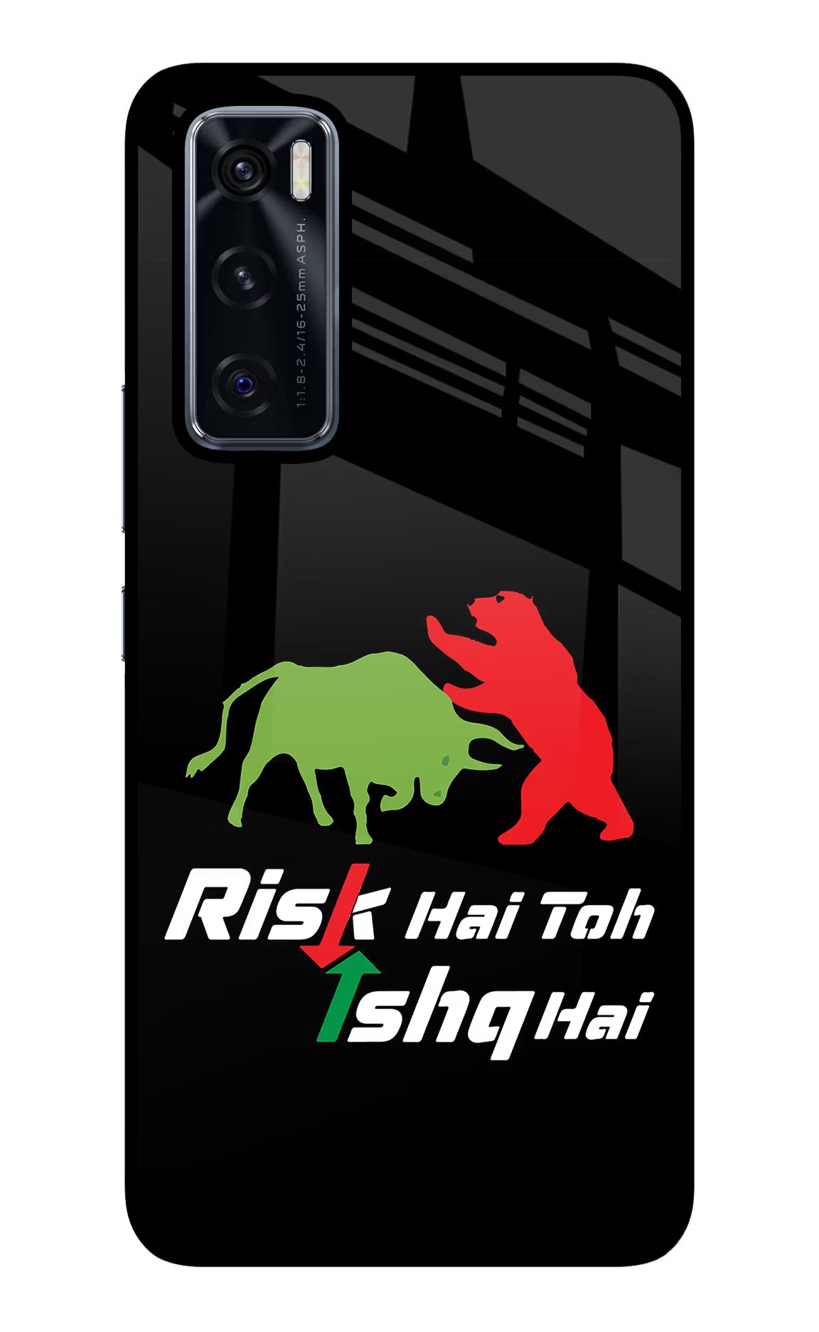 Risk Hai Toh Ishq Hai Vivo V20 SE Glass Case Back Cover by Casekaro