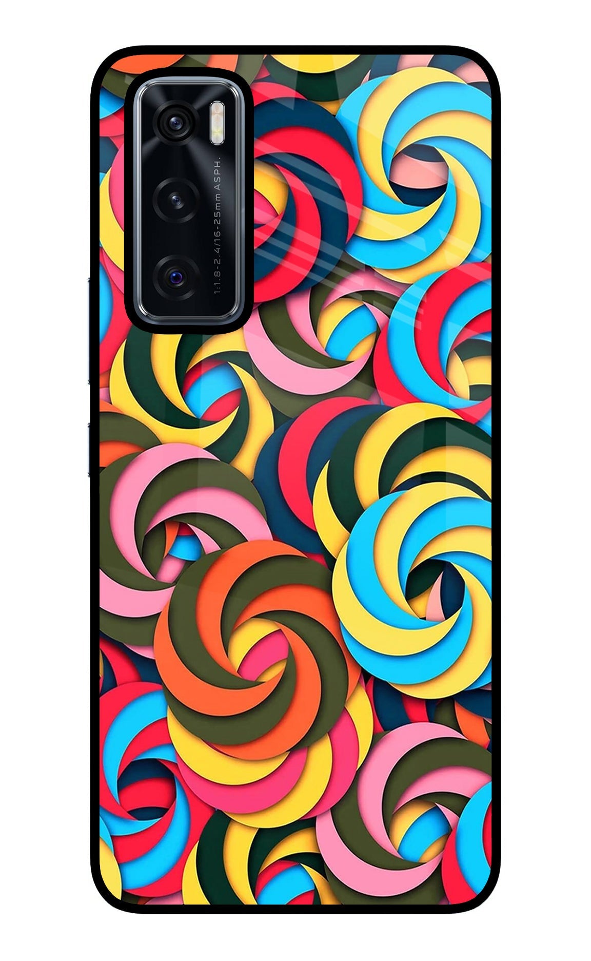 Spiral Pattern Vivo V20 SE Glass Case