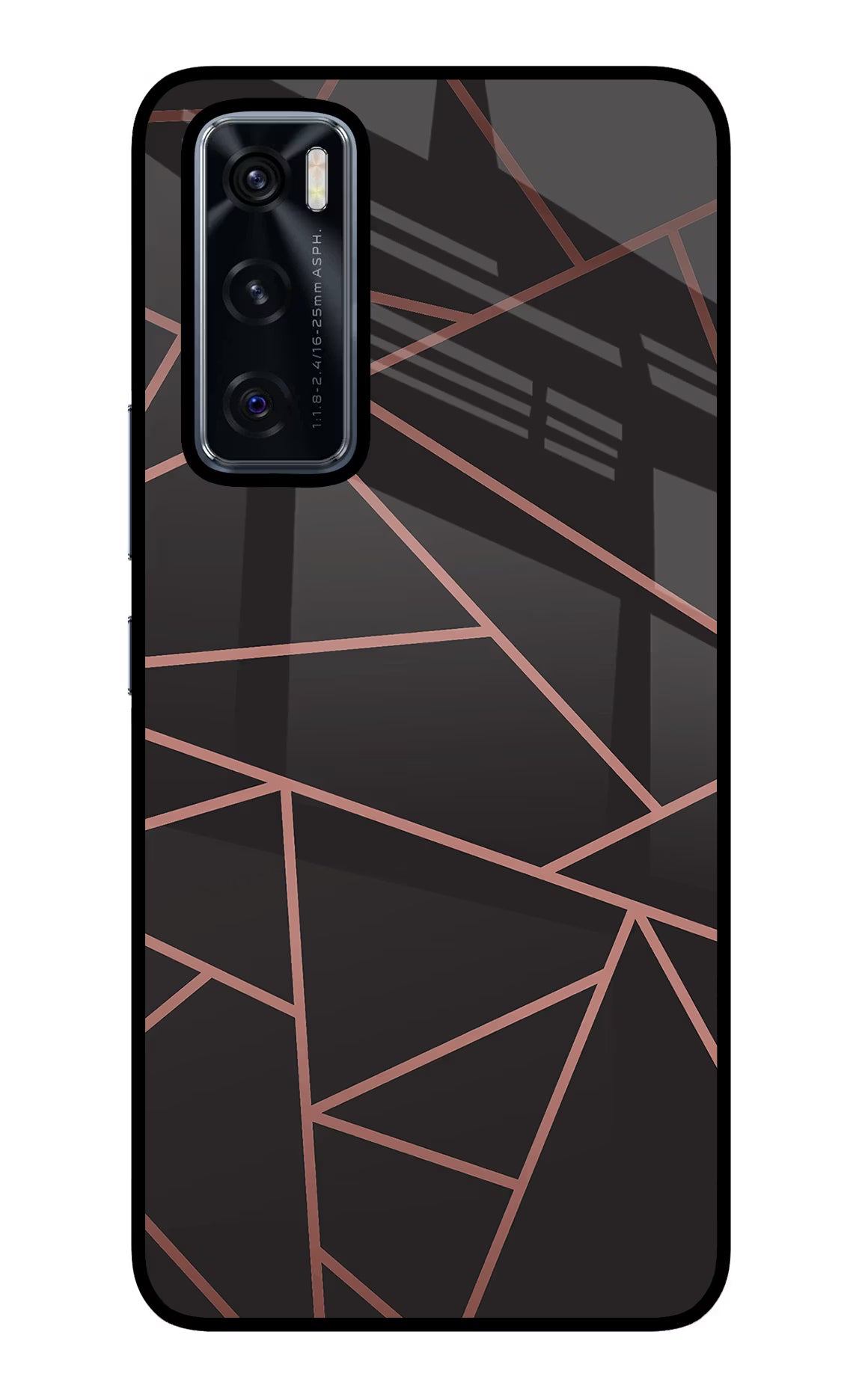 Geometric Pattern Vivo V20 SE Glass Case Back Cover by Casekaro