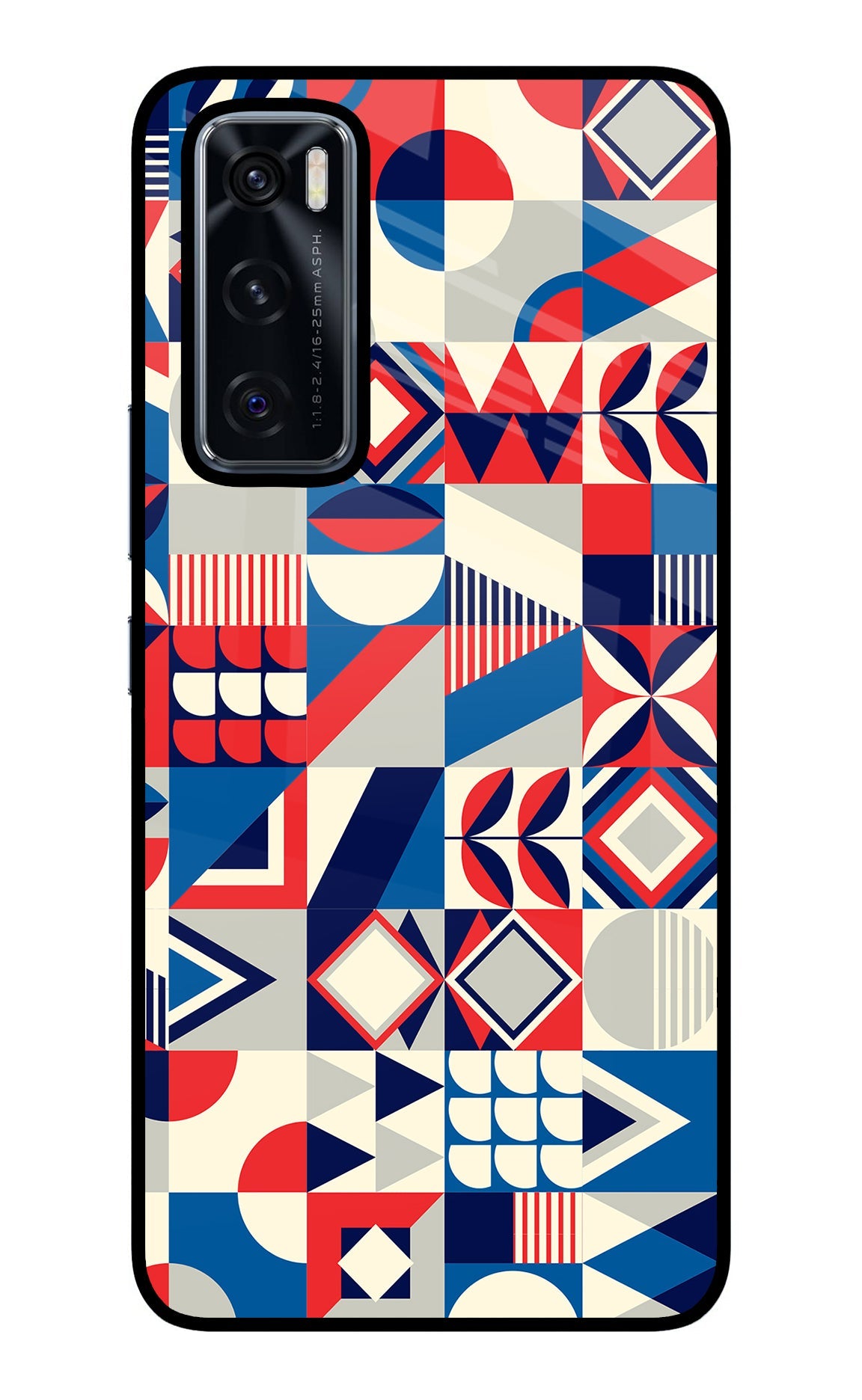 Colorful Pattern Vivo V20 SE Glass Case