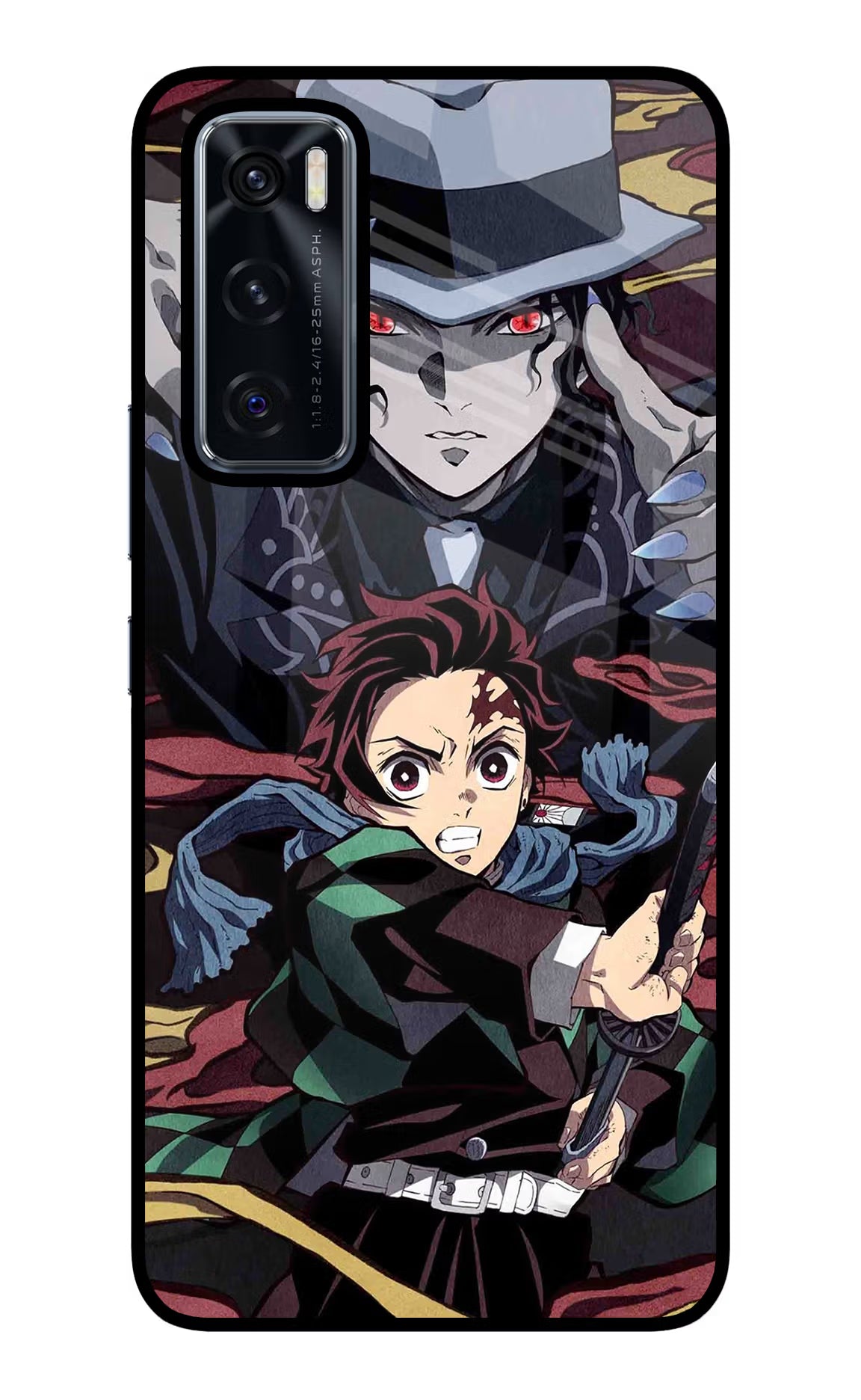 Demon Slayer Vivo V20 SE Glass Case Back Cover by Casekaro