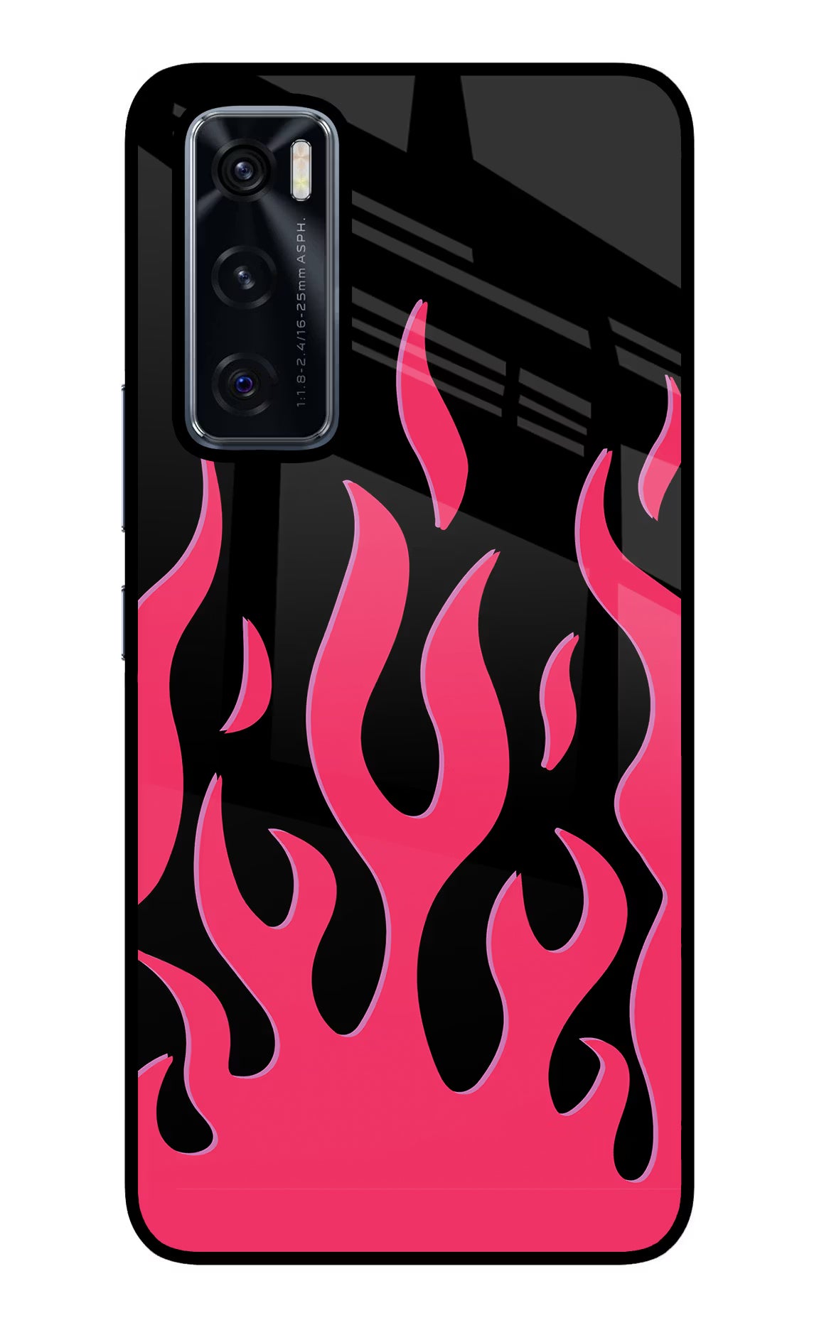 Fire Flames Vivo V20 SE Glass Case Back Cover by Casekaro