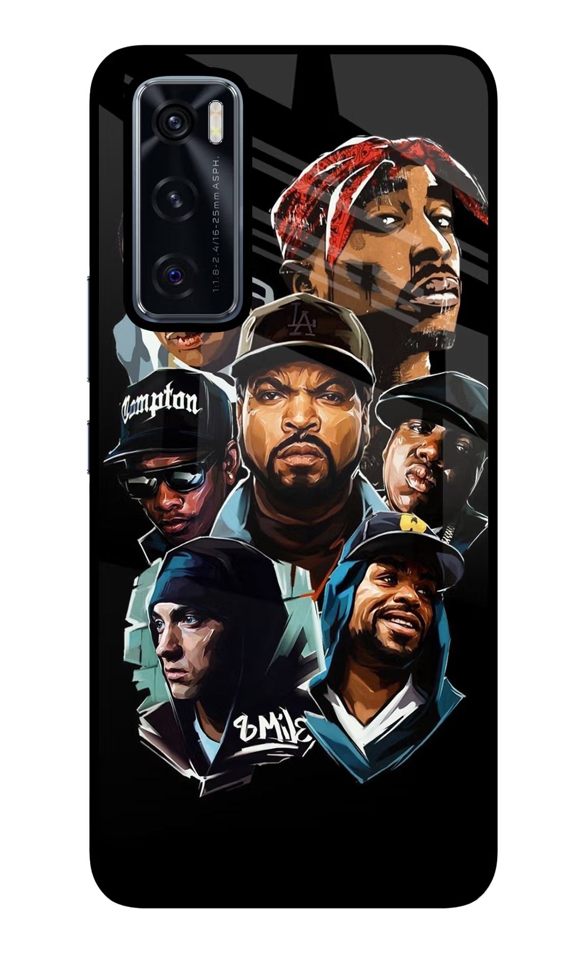 Rappers Vivo V20 SE Glass Case Back Cover by Casekaro