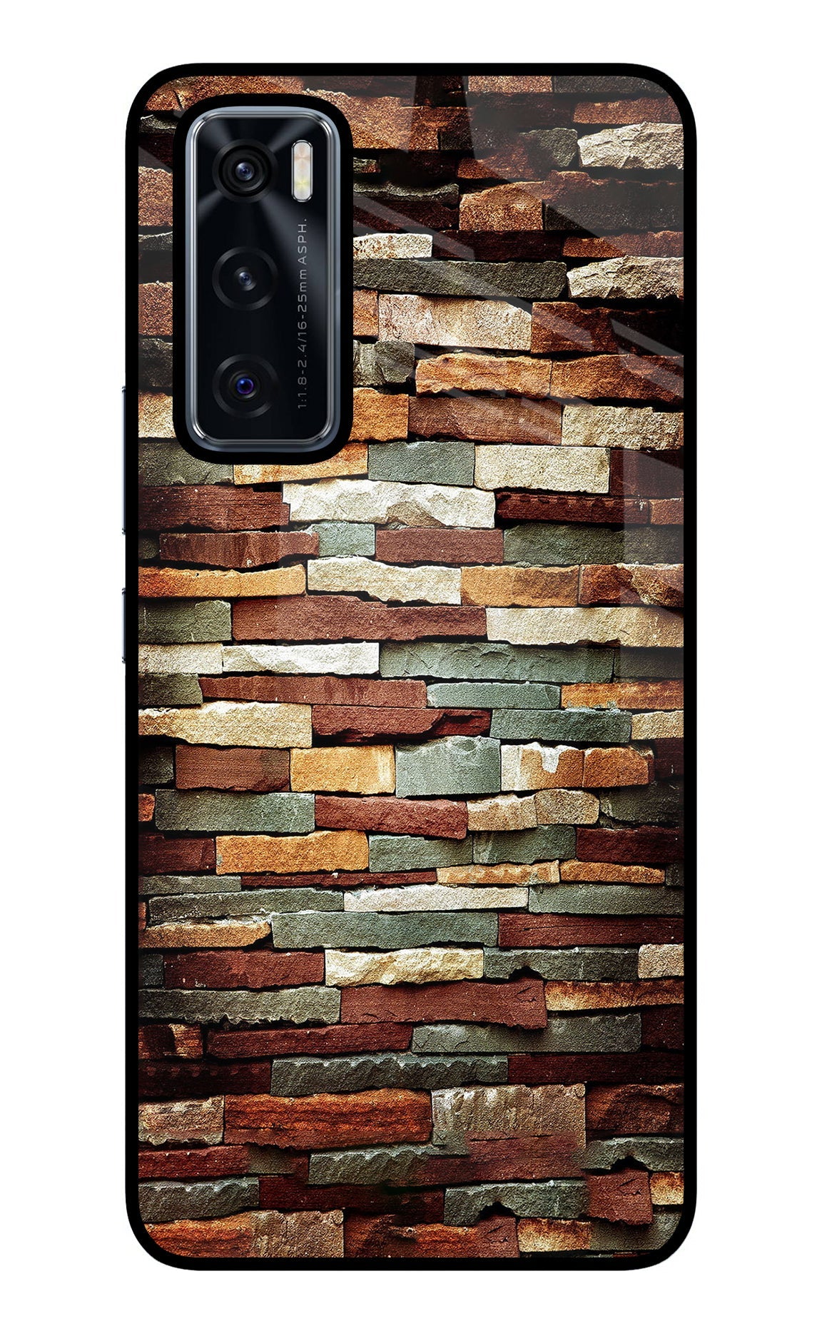 Bricks Pattern Vivo V20 SE Glass Case