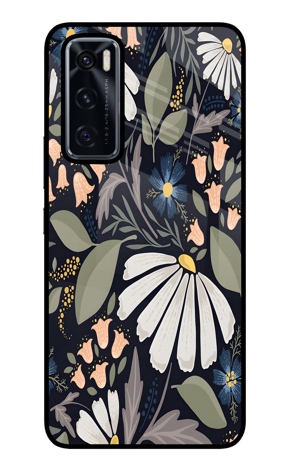 Flowers Art Vivo V20 SE Glass Case Back Cover by Casekaro
