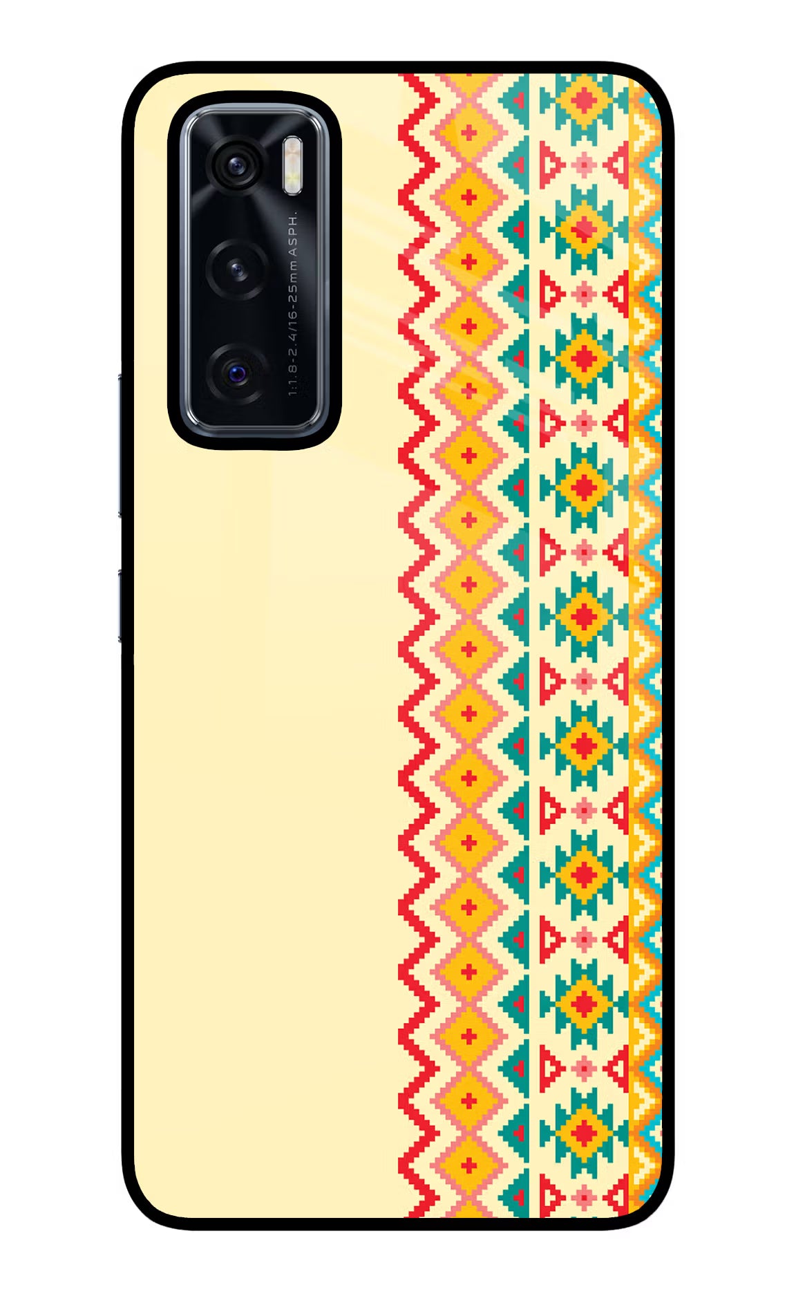 Ethnic Seamless Vivo V20 SE Glass Case Back Cover by Casekaro