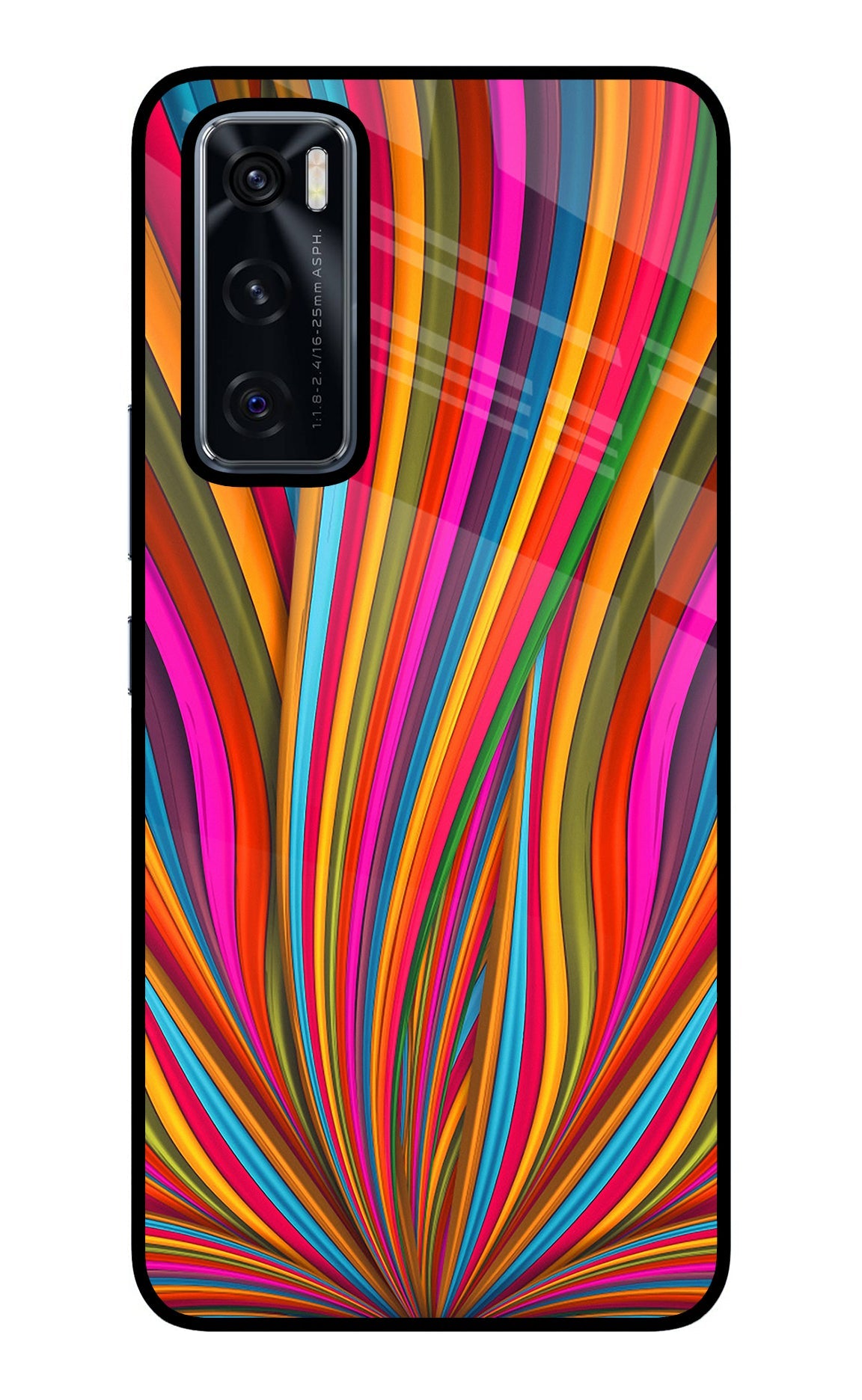 Trippy Wavy Vivo V20 SE Glass Case