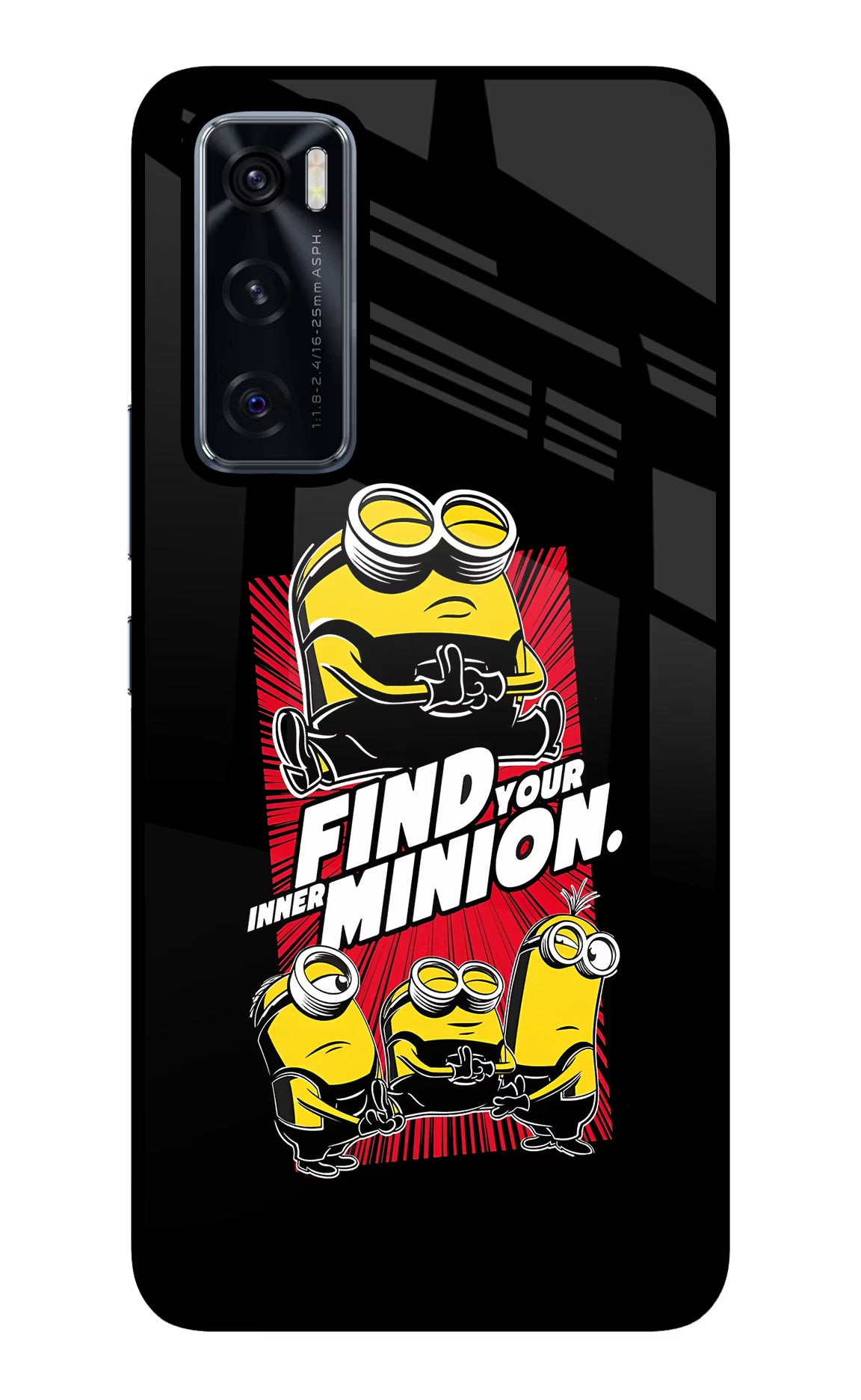 Find your inner Minion Vivo V20 SE Glass Case Back Cover by Casekaro