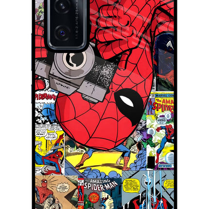 Spider Man Vivo V20 SE Glass Case Back Cover by Casekaro