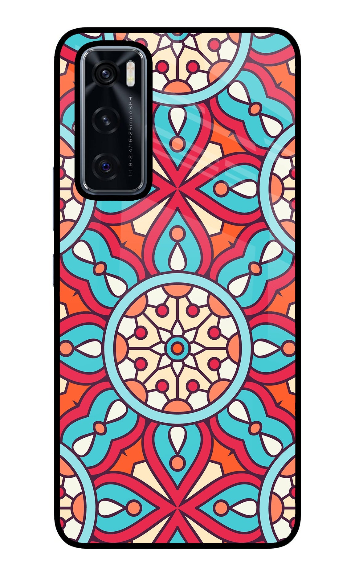 Mandala Geometric Vivo V20 SE Glass Case