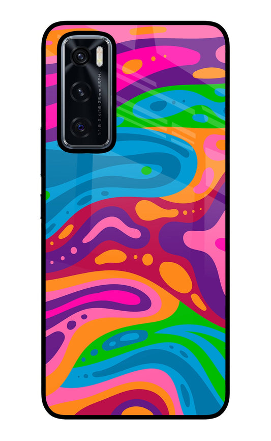 Trippy Pattern Vivo V20 SE Glass Case