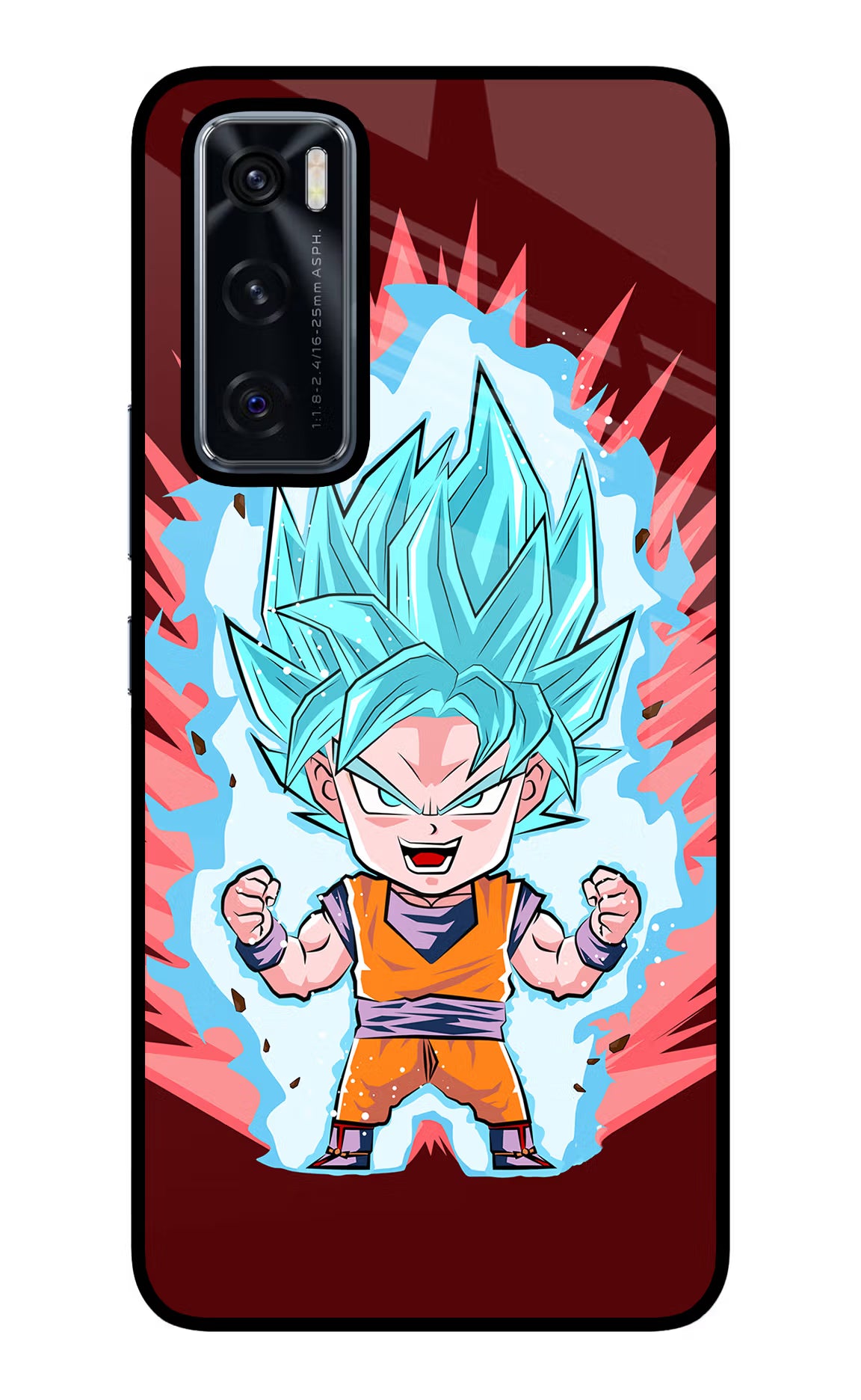 Goku Little Vivo V20 SE Glass Case Back Cover by Casekaro