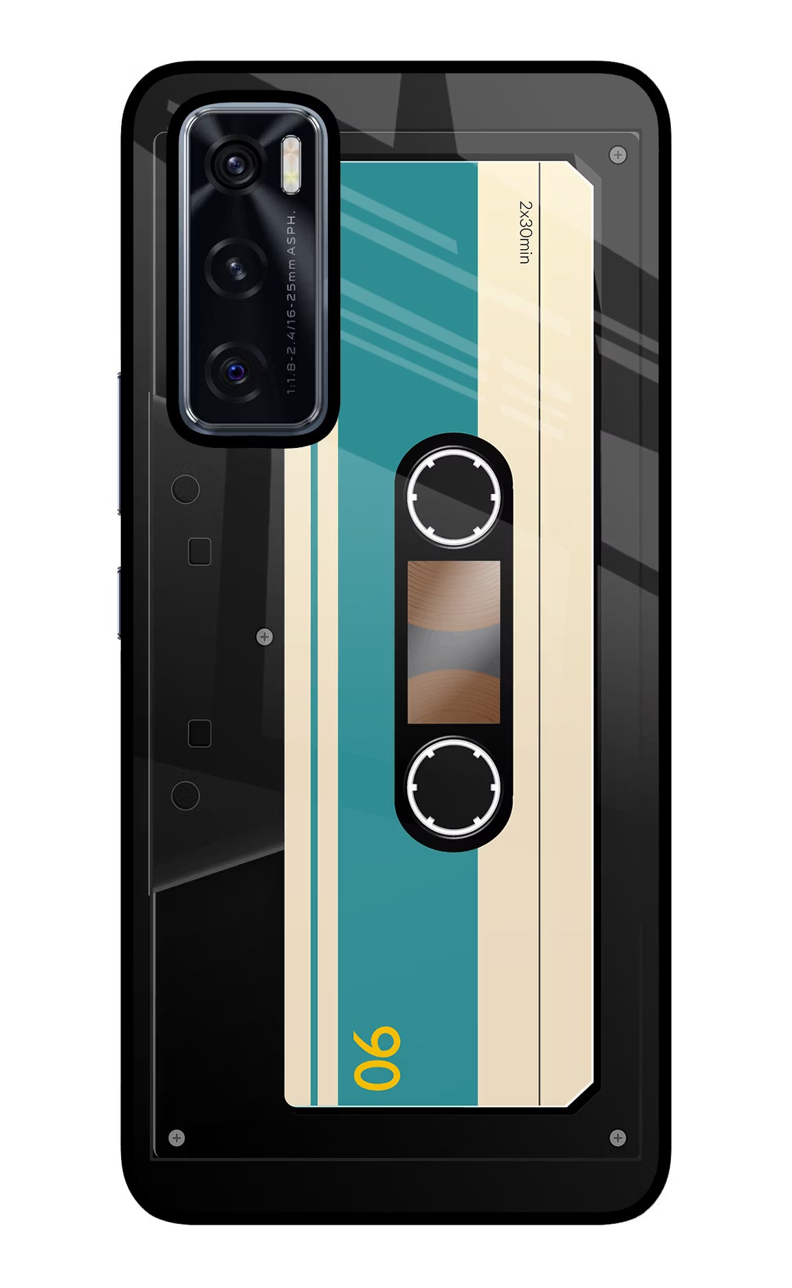 Cassette Vivo V20 SE Glass Case Back Cover by Casekaro