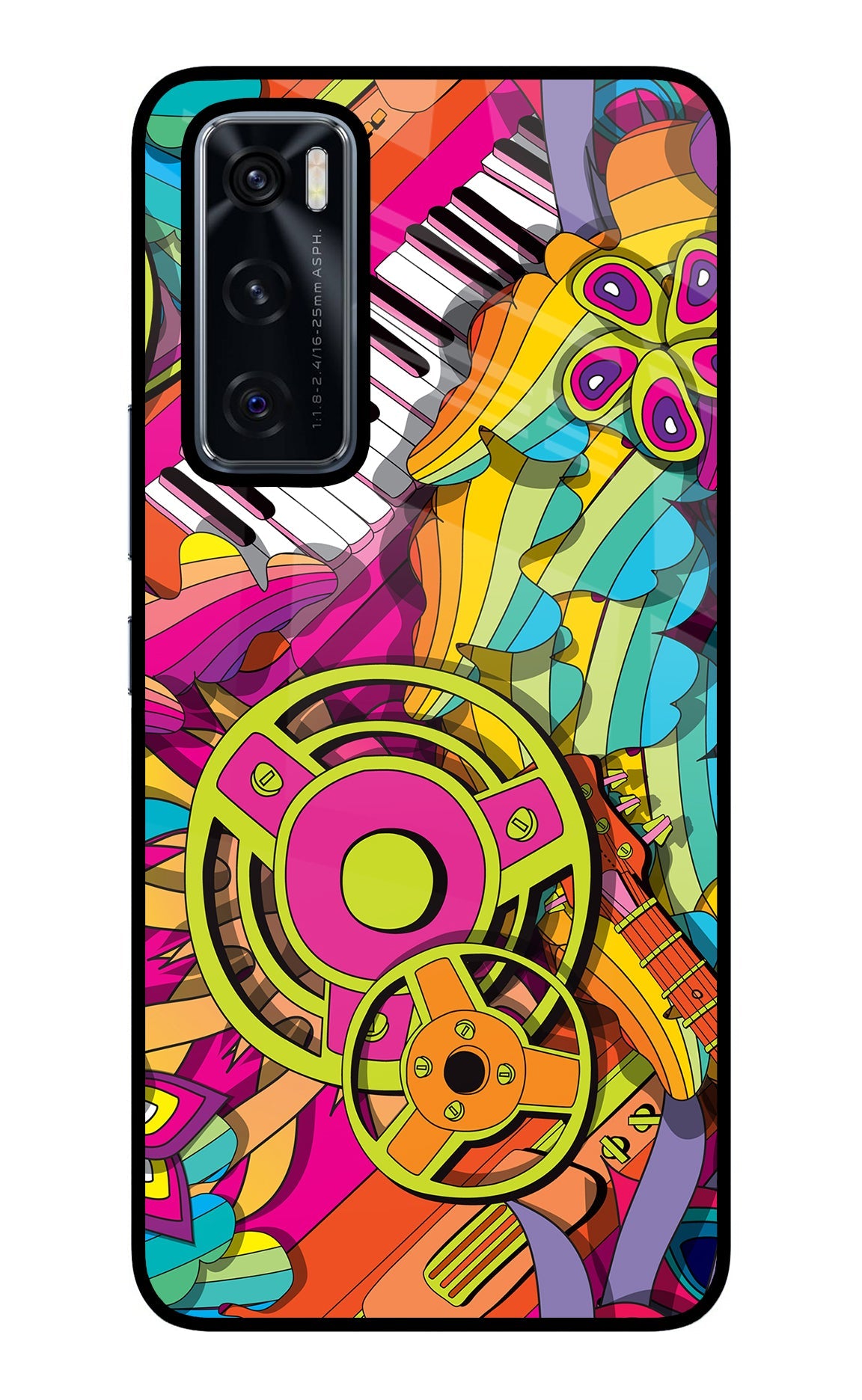 Music Doodle Vivo V20 SE Glass Case