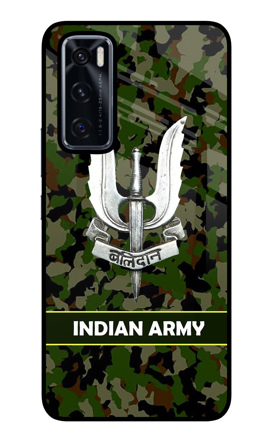 Balidan Indian Logo Vivo V20 SE Glass Case Back Cover by Casekaro