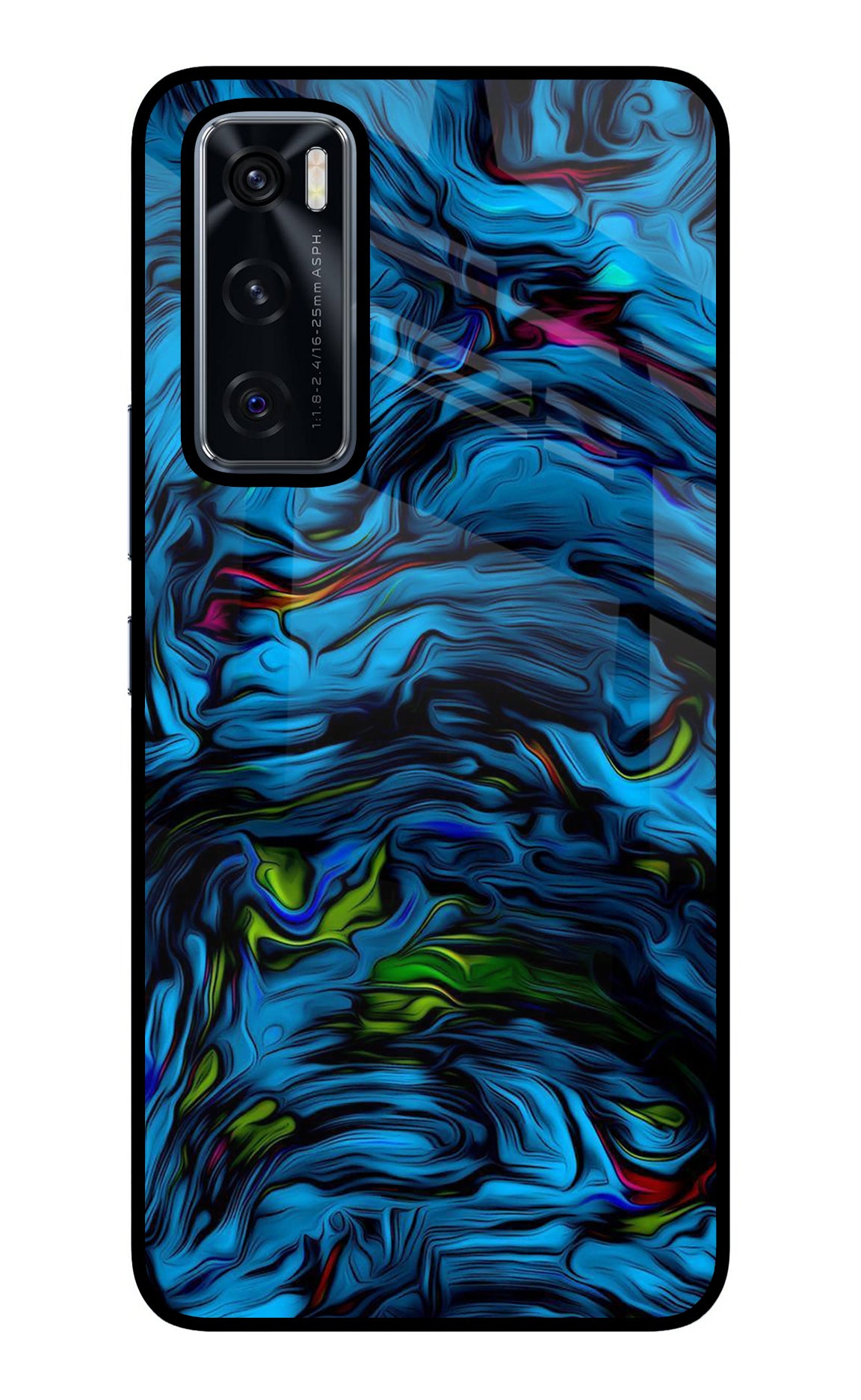 Dark Blue Abstract Vivo V20 SE Glass Case