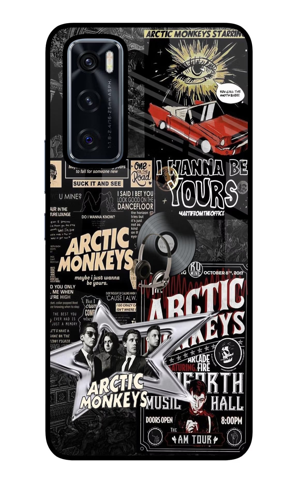 Arctic Monkeys Vivo V20 SE Glass Case Back Cover by Casekaro