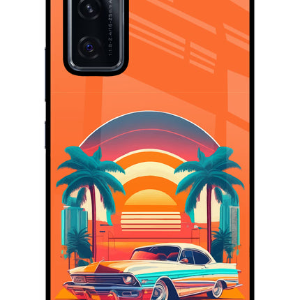 Palm Drive 80s Vivo V20 SE Glass Case