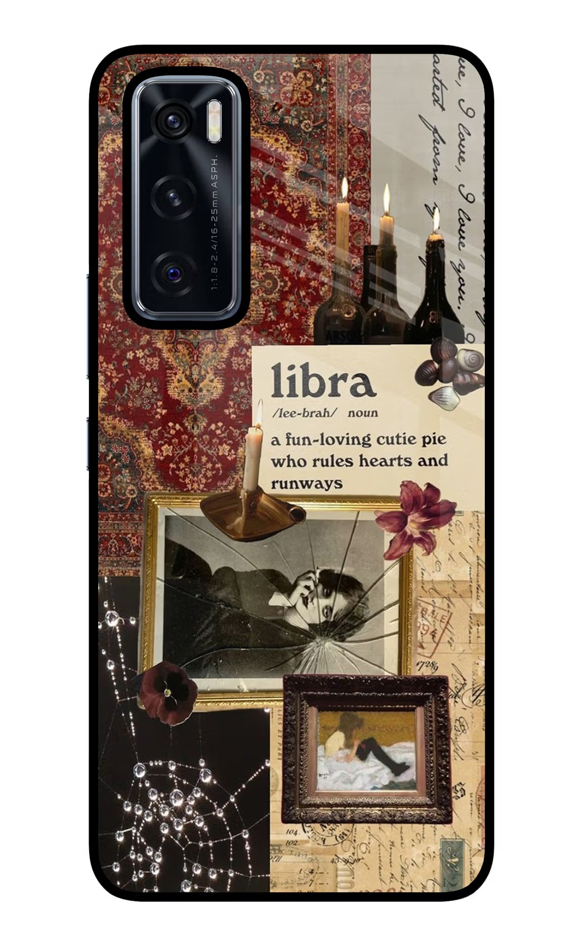 Libra Zodiac Vivo V20 SE Glass Case Back Cover by Casekaro