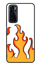 Fired Up – White Vivo V20 SE Glass Case