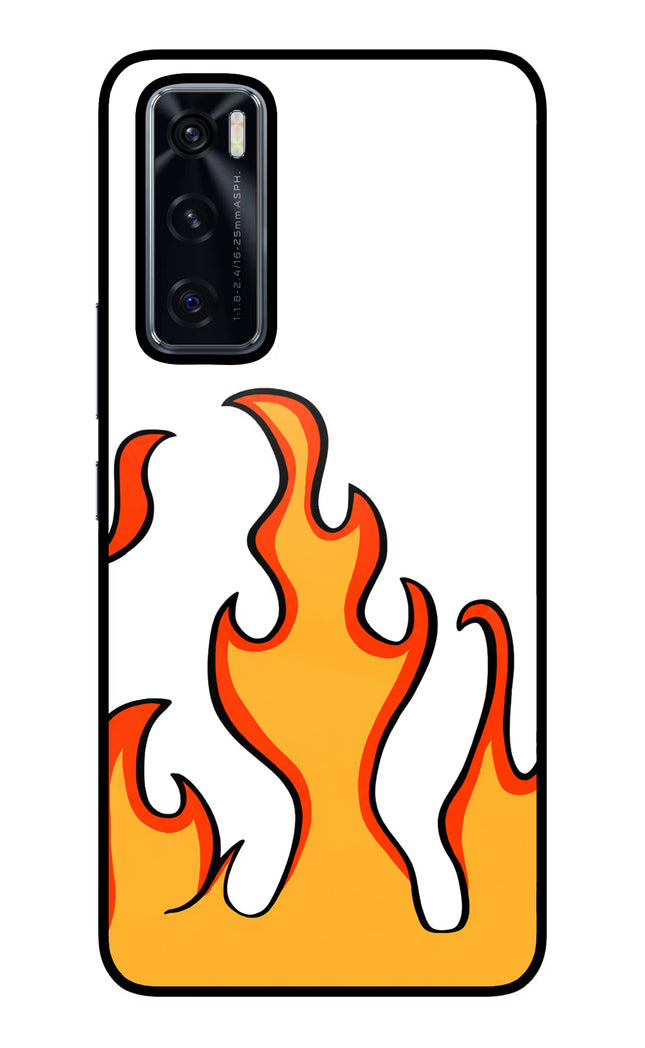 Fired Up – White Vivo V20 SE Glass Case