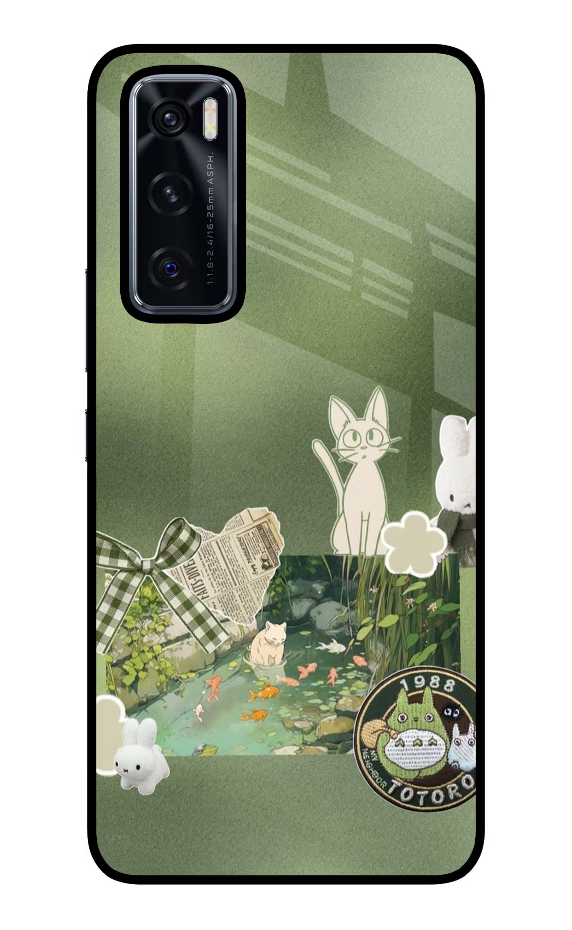 Aesthetic anime Vivo V20 SE Glass Case Back Cover by Casekaro
