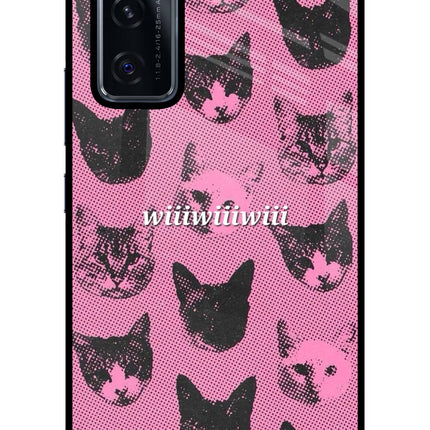 Pink Cats Vivo V20 SE Glass Case