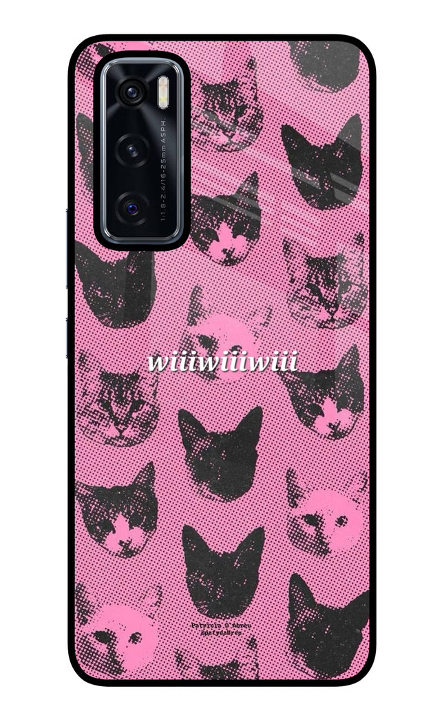 Pink Cats Vivo V20 SE Glass Case