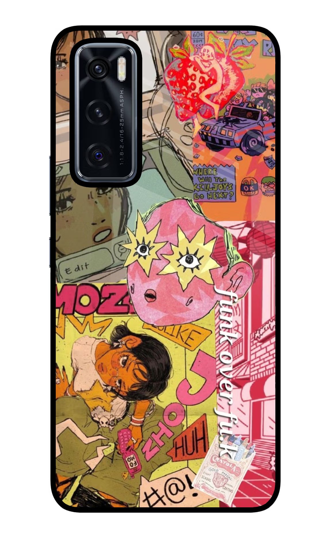 Funkover Vivo V20 SE Glass Case Back Cover by Casekaro