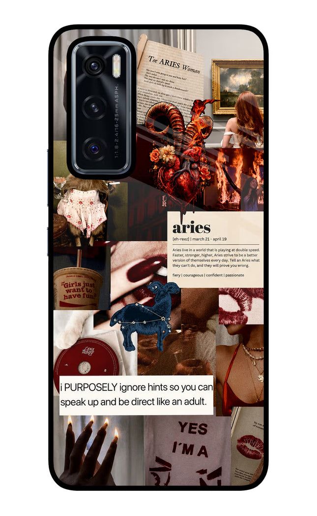 Zodiac Aries Vivo V20 SE Glass Case