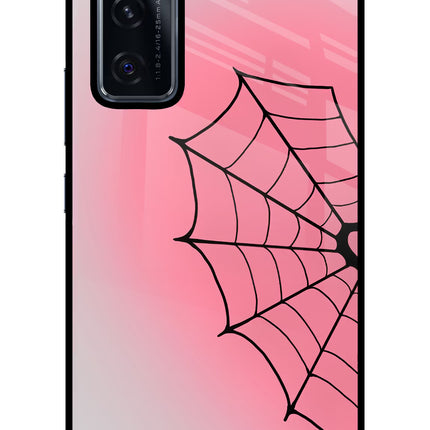 Pink Web Vivo V20 SE Glass Case