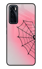 Pink Web Vivo V20 SE Glass Case
