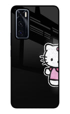 Kitty Charm Vivo V20 SE Glass Case