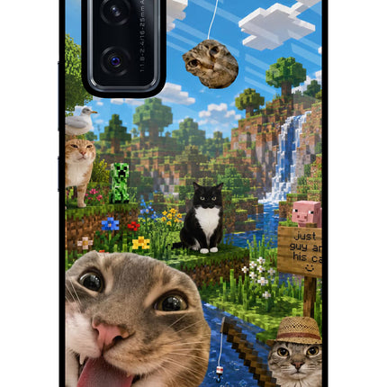 Minecraft Cat Chaos Vivo V20 SE Glass Case