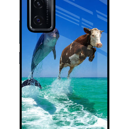Dolphin vs Cow Vivo V20 SE Glass Case