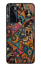 Folk Print Vivo V20 SE Glass Case
