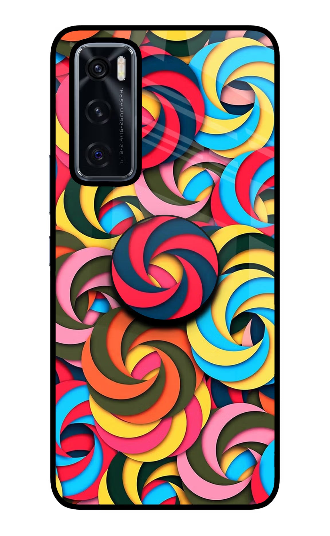 Spiral Pattern Vivo V20 SE Pop Case by Casekaro