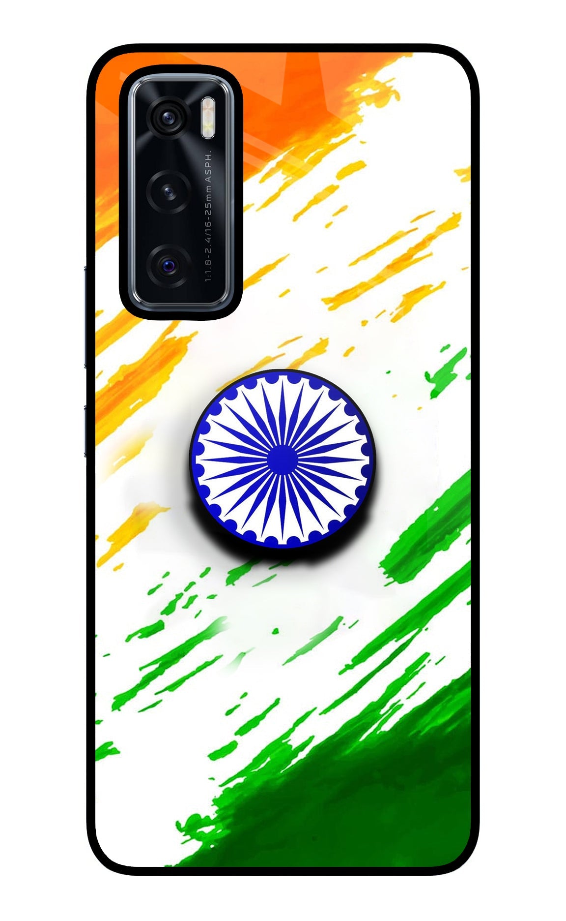 Indian Flag Ashoka Chakra Vivo V20 SE Glass Case