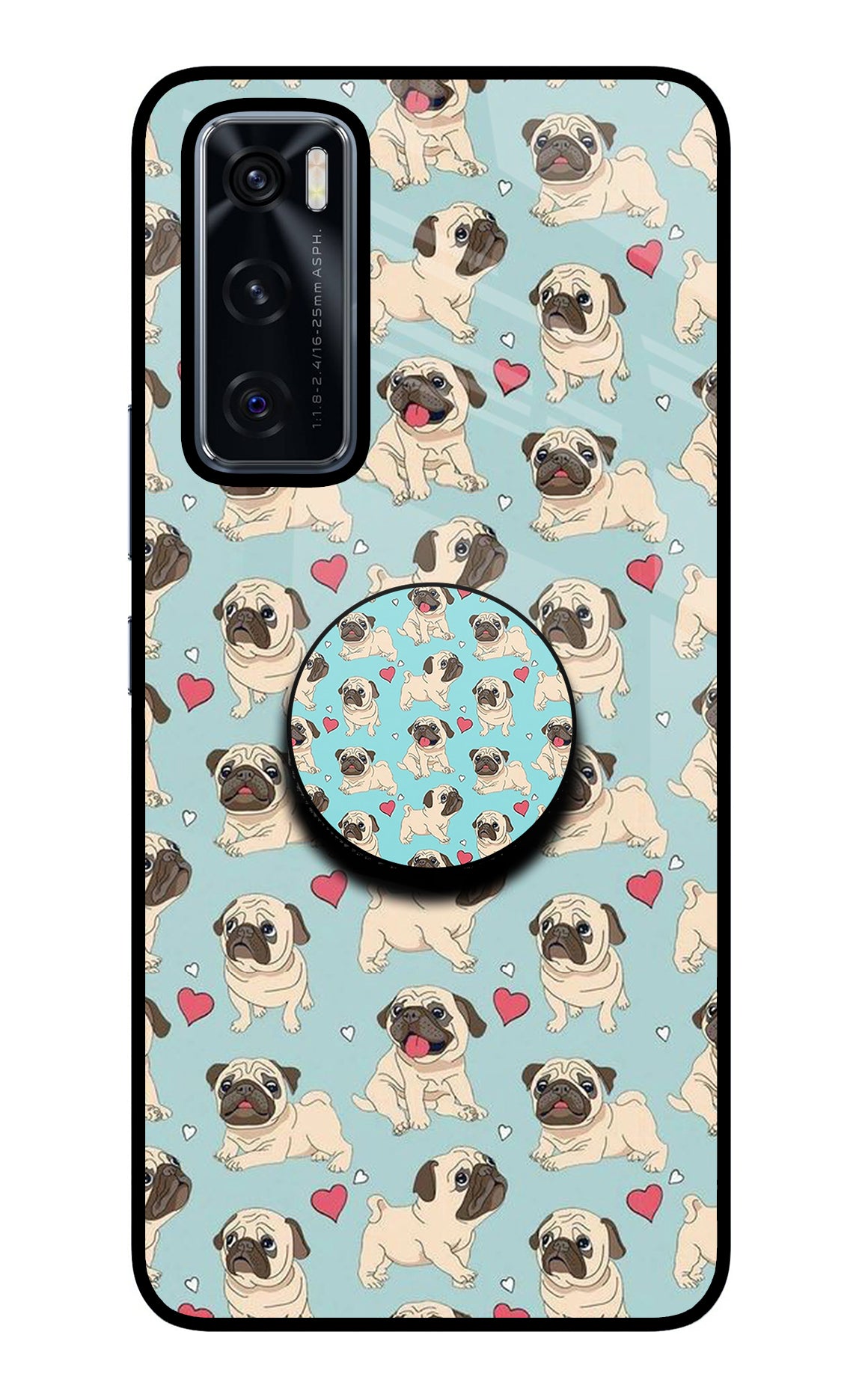 Pug Dog Vivo V20 SE Glass Case