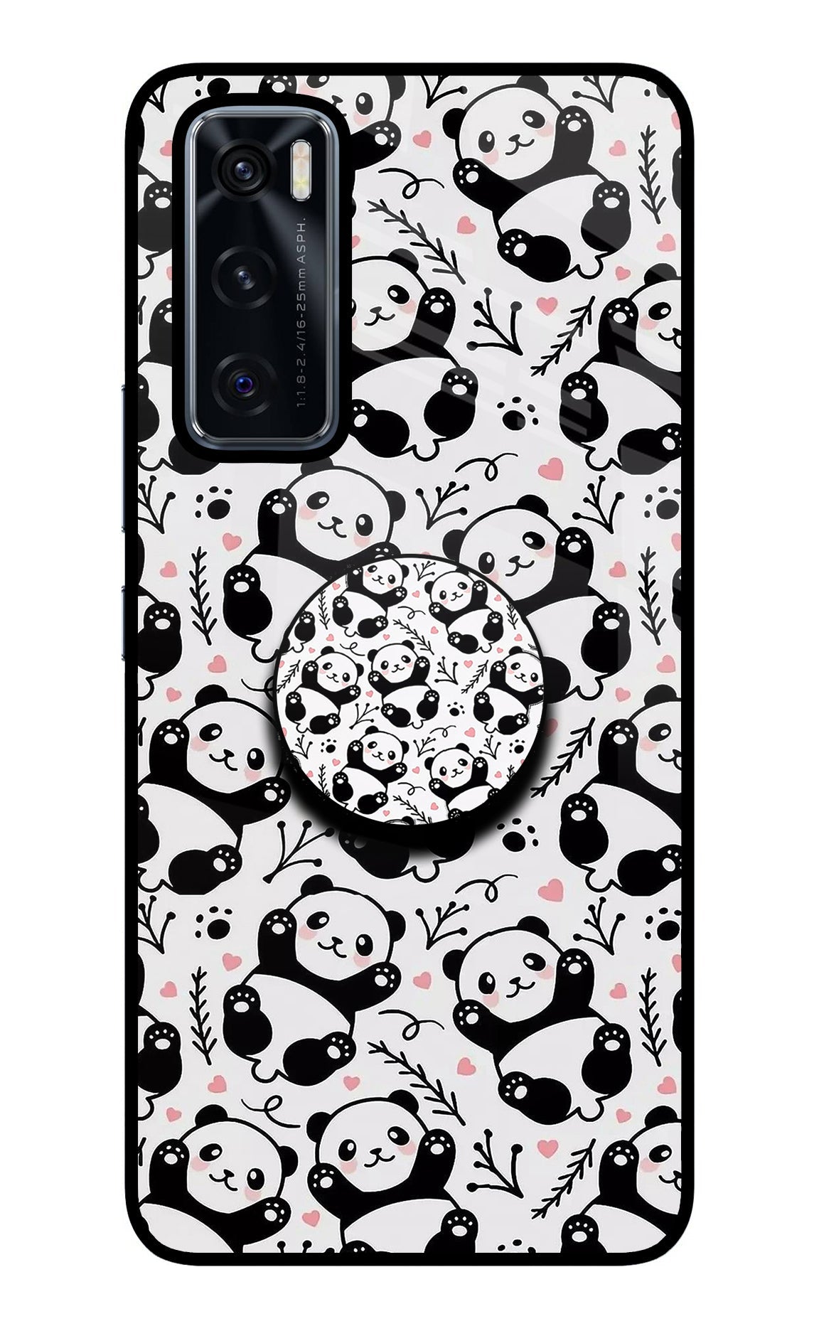 Cute Panda Vivo V20 SE Glass Case