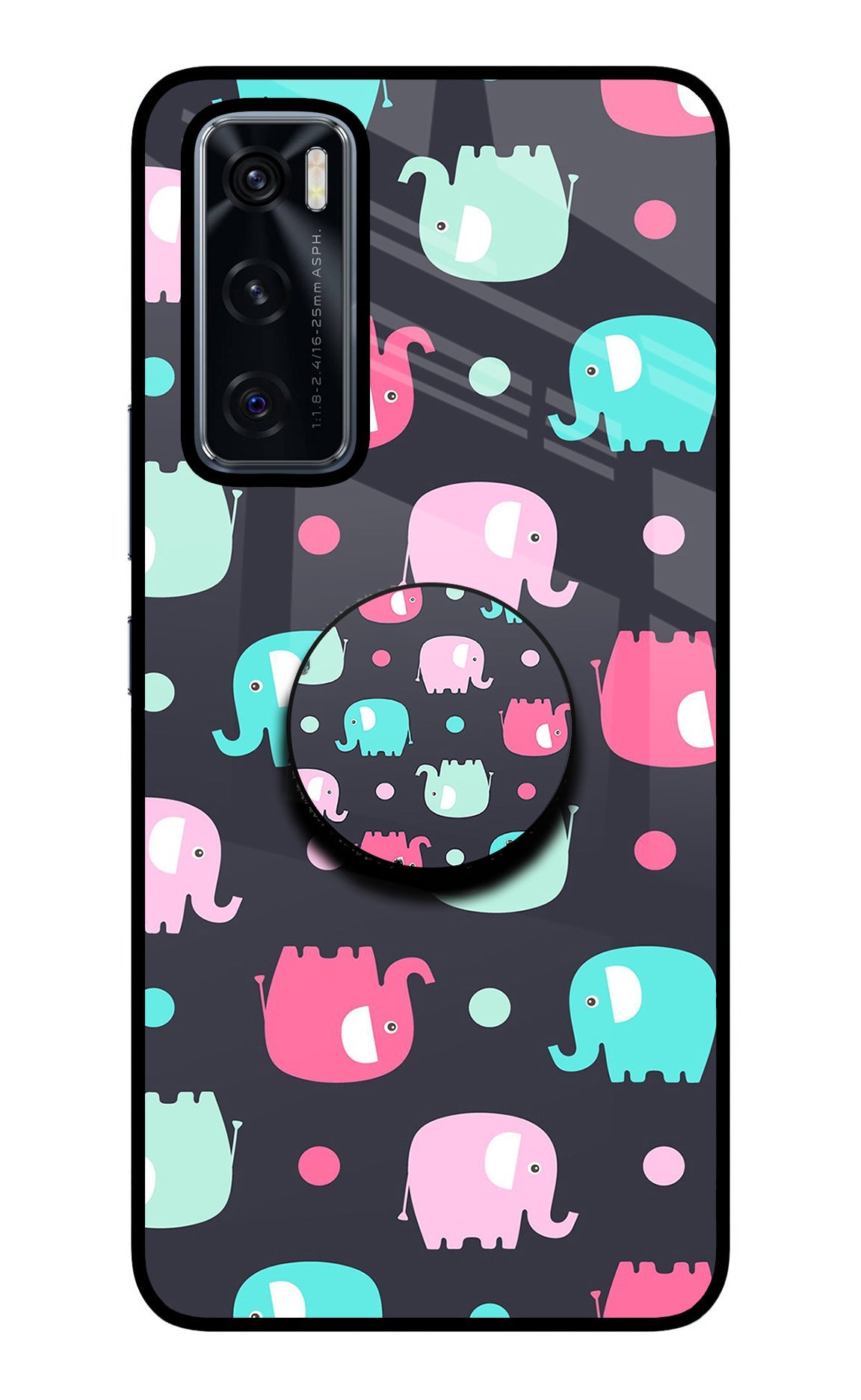 Baby Elephants Vivo V20 SE Glass Case