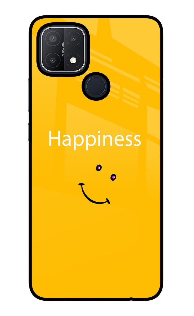 Happiness With Smiley Oppo A15/A15s Glass Case Back Cover by Casekaro