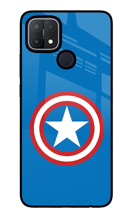 Captain America Logo Oppo A15/A15s Glass Case